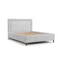 Letto matrimoniale imbottito grigio chiaro con spazio contenitivo e rete 180x200 cm Baleine - Maison de Rêve