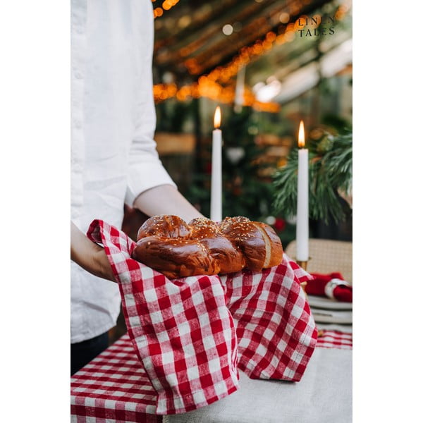 Asciugamano di lino 45x65 cm Red Gingham - Linen Tales-image-1