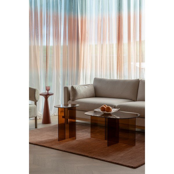 Tavolino da salotto marrone in vetro 60x80 cm Linea – Zuiver-image-4