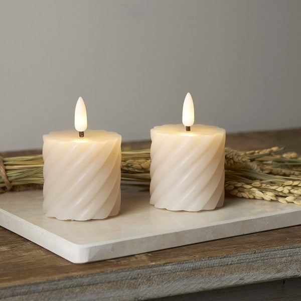 Candele LED in set da 2 (altezza 7,5 cm) Flamme Swirl - Star Trading-image-1