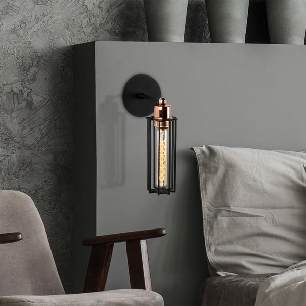 Lampada da parete nera ø 8 cm Likya - Opviq lights-image-2