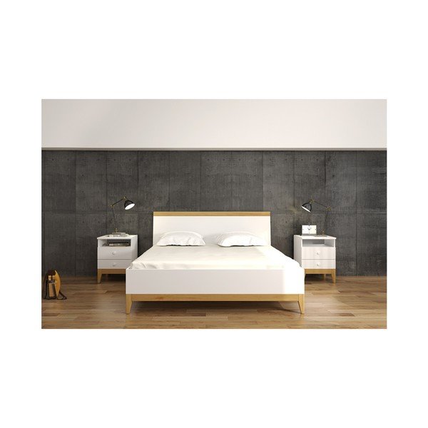 Letto matrimoniale in legno di pino massiccio SKANDICA Livia BC, 140 x 200 cm - Skandica-image-1
