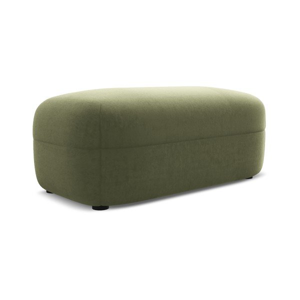 Poggiapiedi verde con rivestimento in velluto Moana – Makamii-image-1