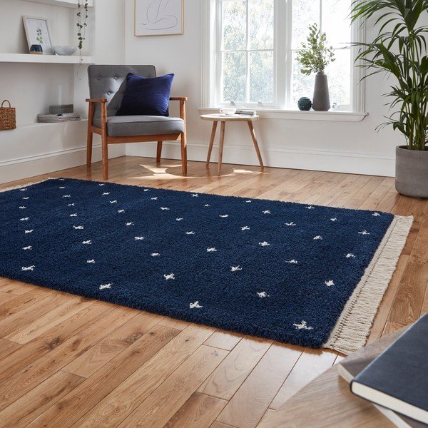 Tappeto blu navy Dots, 160 x 220 cm Boho - Think Rugs-image-2