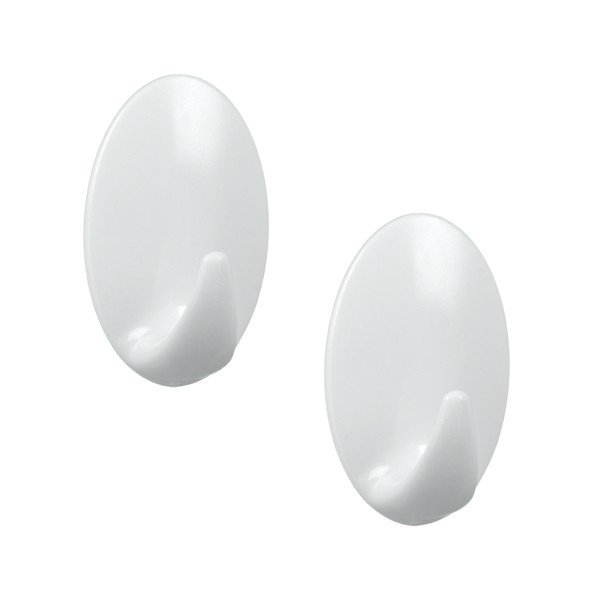 Set di 2 ganci adesivi in plastica bianca Greg - Metaltex-image-1