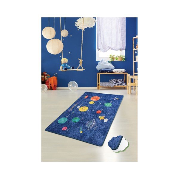 Tappeto blu per bambini , 140 x 190 cm Space - Unknown-image-1
