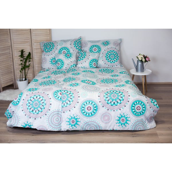 Bavlněné povlečení s tyrkysovým dekorem Cotton House Mandala, 140 x 200 cm-image-1
