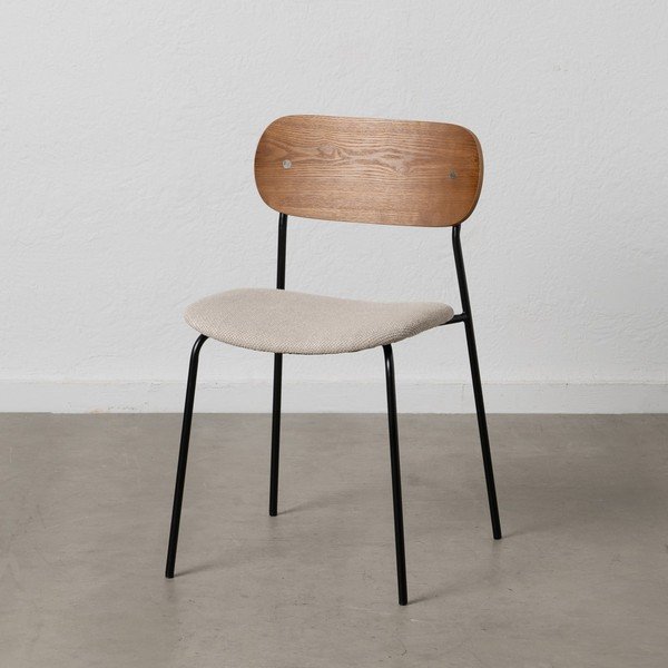 Set di 4 sedie da pranzo color crema con schienale in legno Moe - Ixia-image-1