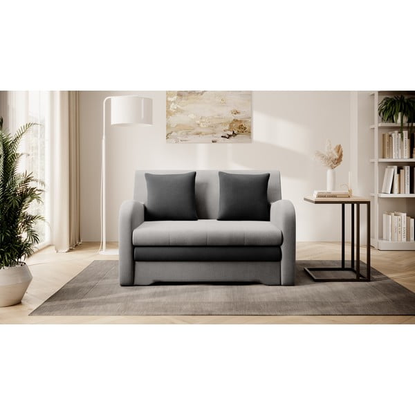 Divano grigio chiaro/color antracite allungabile e rivestimento in velluto 130 cm Ario – ELTAP-image-1