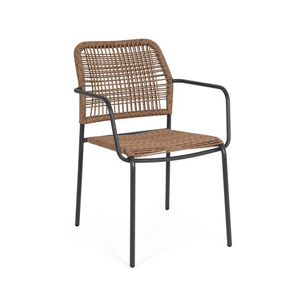 Sedia da esterno grigio scuro/di colore naturale in metallo Jable – Bizzotto