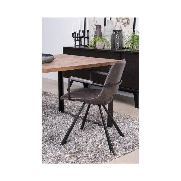 Sedia da pranzo nera con base e braccioli neri Coronas - Canett-image-4