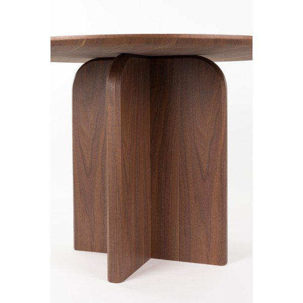 Tavolo da pranzo rotondo con effetto noce ø 120 cm Laurent – White Label-image-4