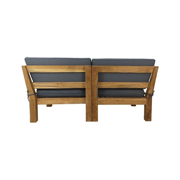 Divano da giardino grigio in legno di teak Aruba - HSM collection-image-3