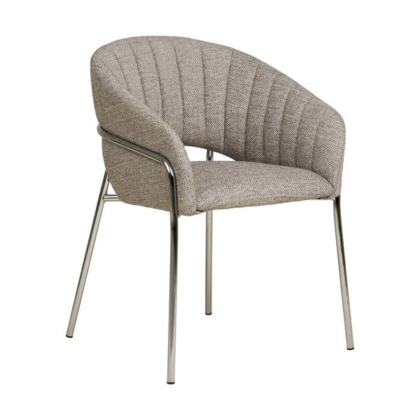 Sedia da pranzo grigio chiaro in acciaio con braccioli Costa – House Nordic-image-3