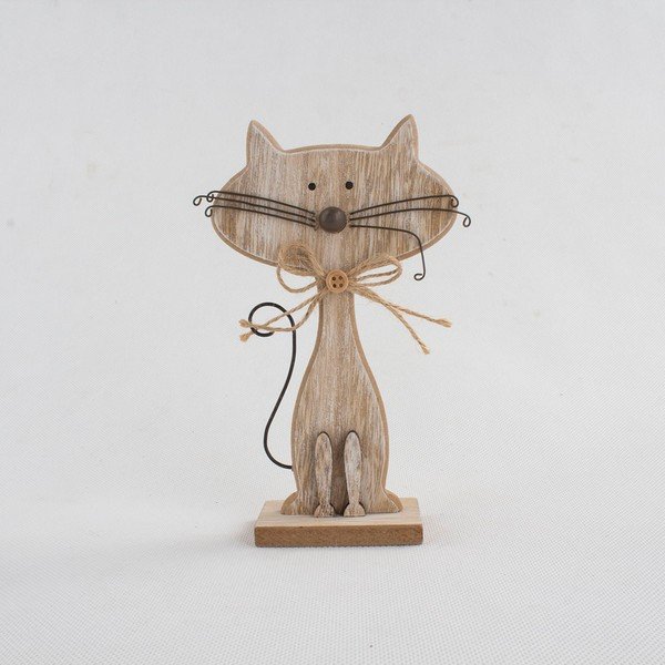 Decorazione in legno a forma di gatto Gatti, altezza 18 cm - Dakls-image-1