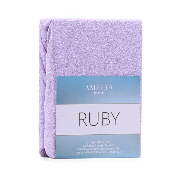 Lenzuolo con angoli viola per letto matrimoniale Siesta, 180/200 x 200 cm Ruby - AmeliaHome-image-1