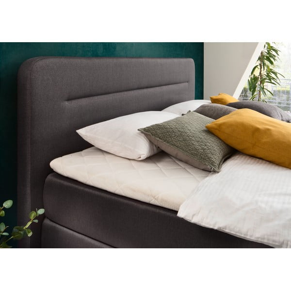 Letto boxspring color antracite 180x200 cm Massello – Meise Möbel-image-2