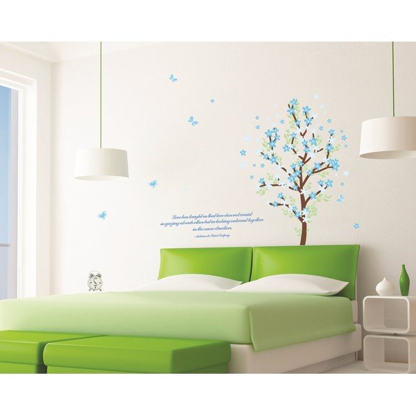 Samolepka Fanastick Blue Leaves Tree