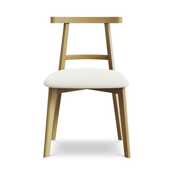 Sedia da pranzo color crema in legno massiccio Ohelo – Makamii-image-1