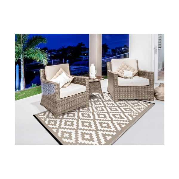 Béžovo-bílý oboustranný koberec vhodný i do exteriéru Green Decore Nirvana, 120 x 180 cm-image-4