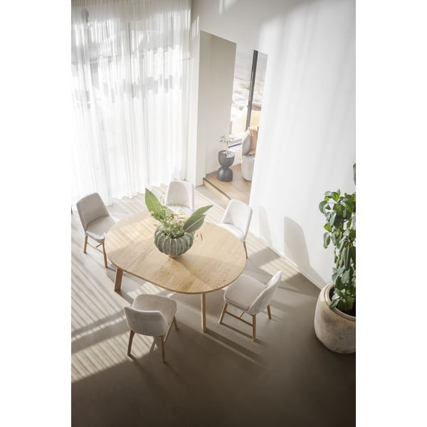 Tavolo da pranzo rotondo pieghevole in rovere naturale ø 130 cm Glenside - Rowico-image-1