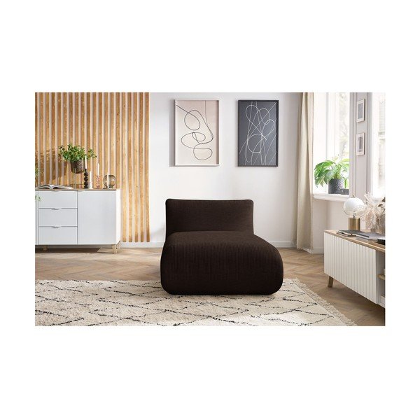 Modulo divano in velluto a coste marrone scuro Lecomte - Bobochic Paris-image-1