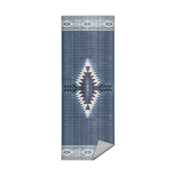 Passatoia blu lavabile 80x200 cm Ethnic Geo – Mila Home