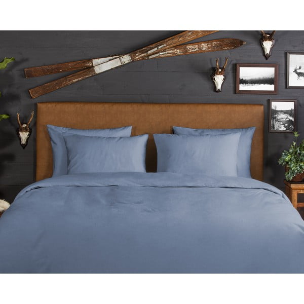 Biancheria da letto blu in flanella per letto matrimoniale/per letto prolungato 200x220 cm – Good Morning-image-2