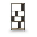 Libreria in rovere decorata in nero e naturale 88x175 cm Alabama - Marckeric