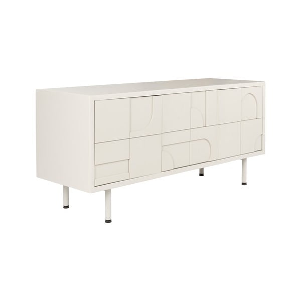 Cassettiera grigio chiaro 55x120x40 cm Funk – White Label-image-2