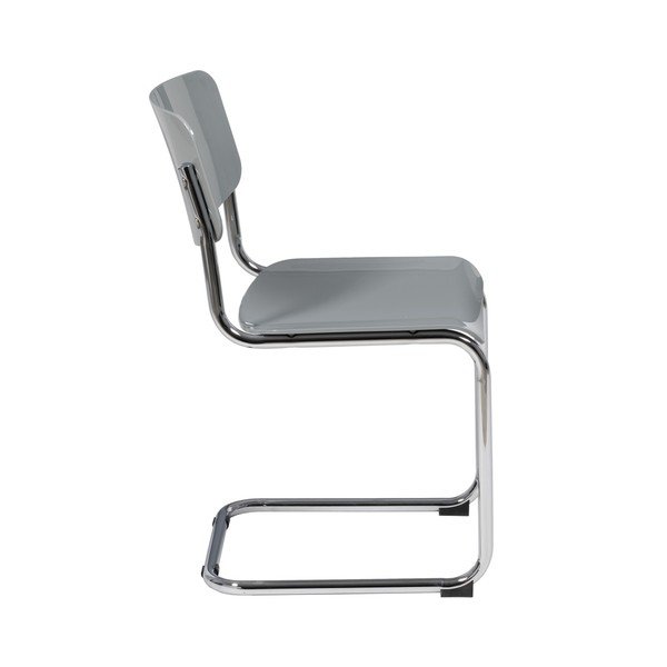 Set di 4 sedie da pranzo grigie Chrome - Ixia-image-3