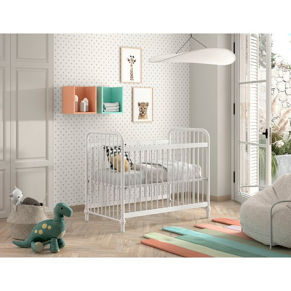 Culla in metallo bianco 60x120 cm BRONXX - Vipack-image-1