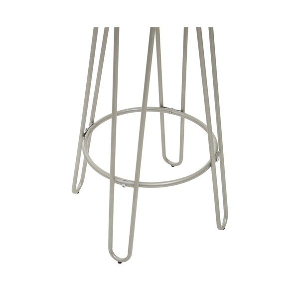 Sedia da bar argentata/di colore naturale in olmo massiccio (altezza della seduta 75 cm) District – Premier Housewares-image-4