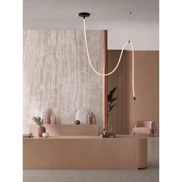 Lampadario LED bianco/nero opaco in acciaio con intensità regolabile Ilane – Nova Luce-image-1
