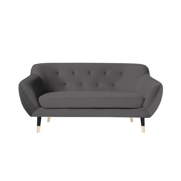 Divano grigio con gambe nere Amelie, 158 cm - Mazzini Sofas