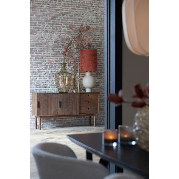 Cassettiera bassa marrone scuro in legno massiccio 150x80 cm Bitika - Light & Living-image-1