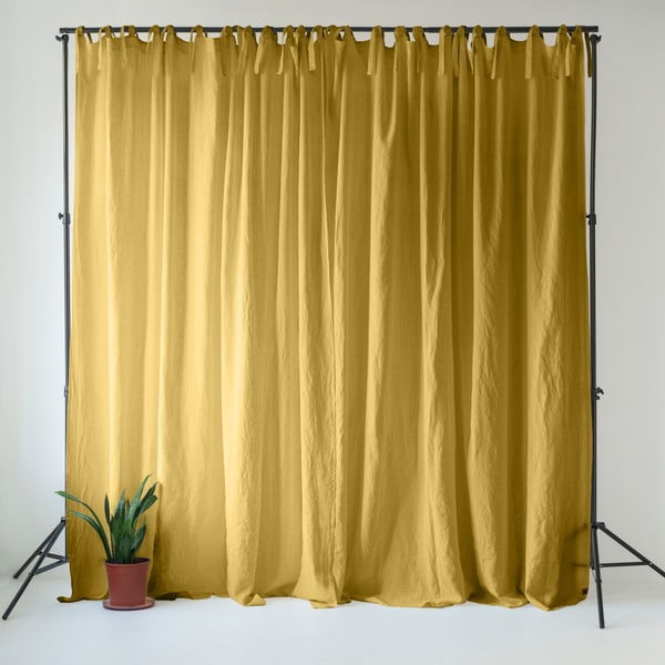 Tenda gialla in lino 140x200 cm Lemon Curry – Linen Tales