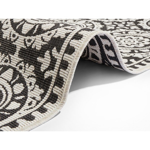 Tappeto da esterno nero e crema , 80 x 250 cm Jardin - NORTHRUGS-image-2