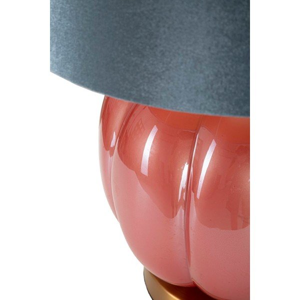 Lampada da tavolo rossa/blu in vetro con paralume in tessuto (altezza totale 50 cm) Helene – Mauro Ferretti-image-4