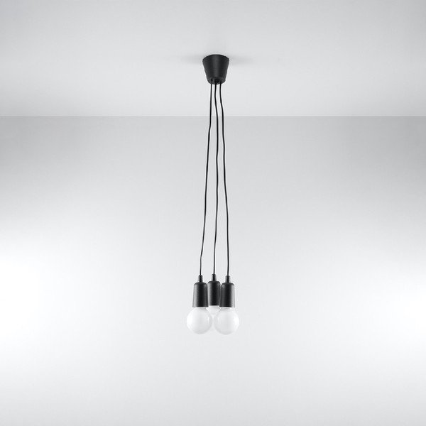 Lampada a sospensione nera 15x15 cm Rene - Sollux-image-2