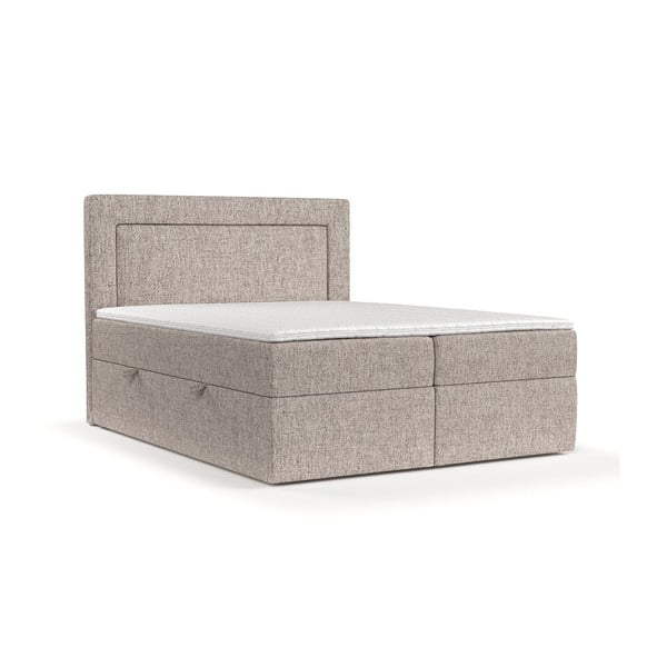 Letto boxspring marrone chiaro con contenitore 160x200 cm Imagine - Maison de Rêve