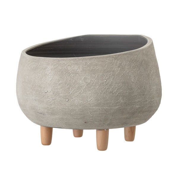 Vaso in terracotta grigia su gambe Deco - Bloomingville