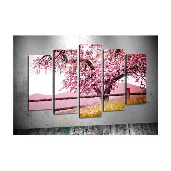 Set di 5 dipinti Montagne rosa - Tablo Center