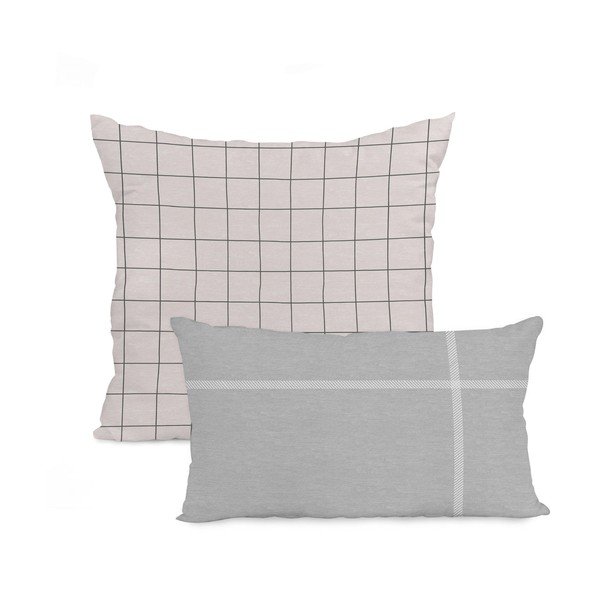 Set di 2 federe in cotone Tartan - Blanc