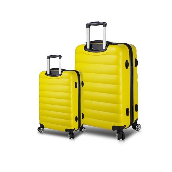 Set di 2 valigie da viaggio gialle su ruote con porte USB My Valice RESSNO Cabin & Large - Myvalice