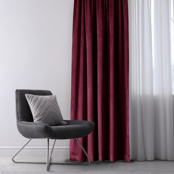 Tenda parzialmente oscurante burgundy in velluto 140x270 cm Eyelets – Restilo-image-1