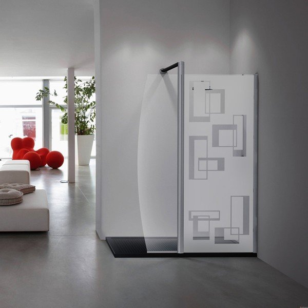 Samolepka Fanastick Douche Rectangles Design, 145 x 55 cm