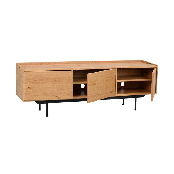 Tavolo TV in rovere di colore naturale 160x56 cm Brewerton - Rowico-image-3