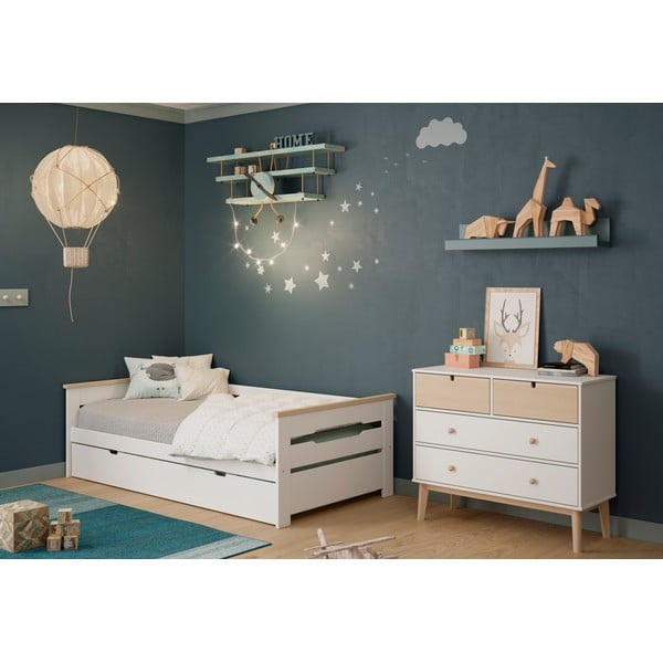 Cassettiera bassa bianca per bambini 100x81 cm Estefania - Marckeric-image-1