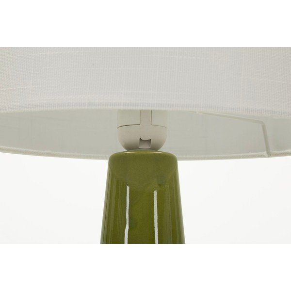 Lampada da tavolo bianca/verde in ceramica con paralume in tessuto (altezza totale 51,5 cm) Gress – Mauro Ferretti-image-4